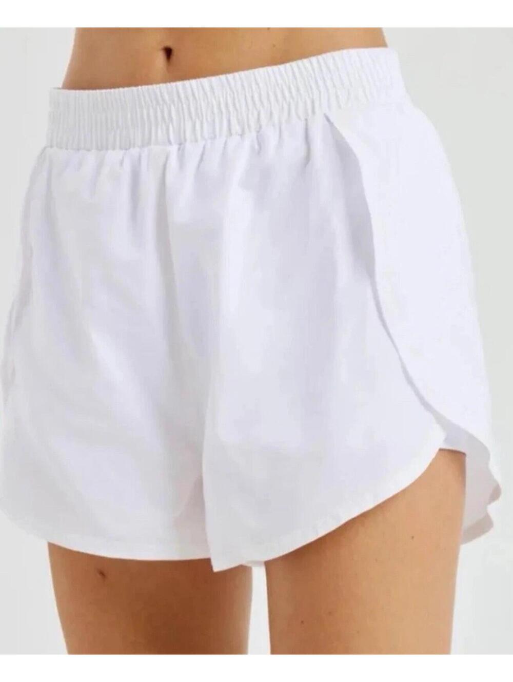 NWT Year of Ours White Terrain Athletic Shorts Bikers Under size LARGE